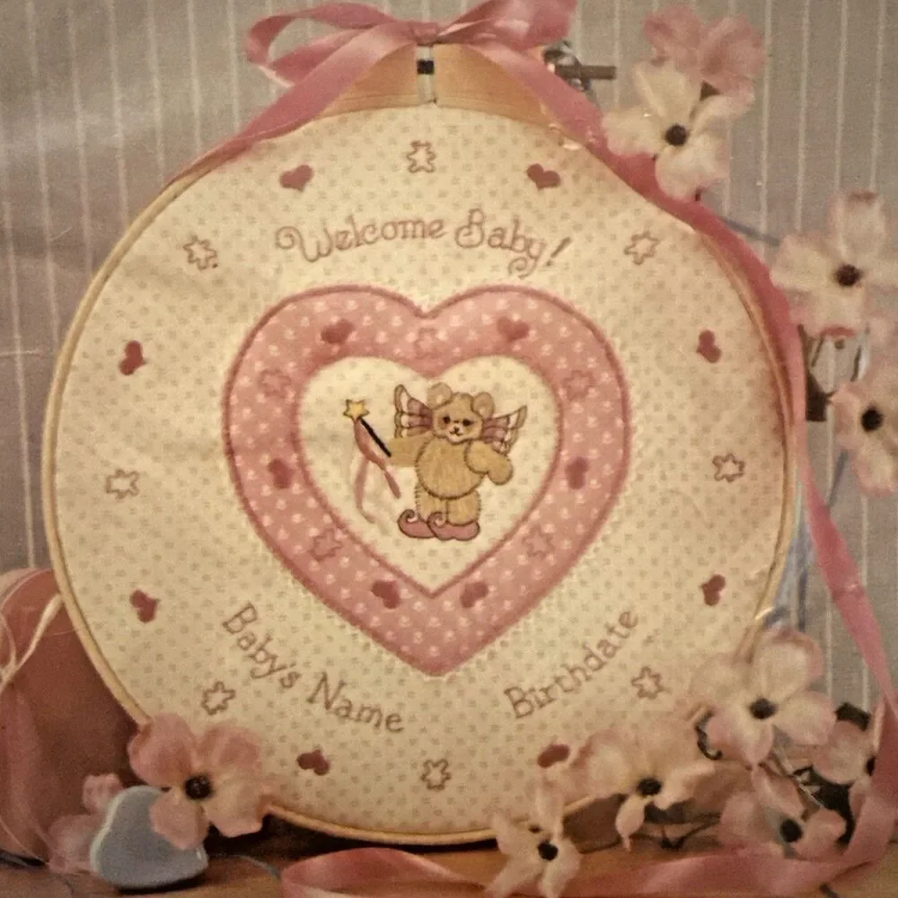 Sunset Stitchery 2882 Welcome Baby Needlecraft Vintage 1984 Craft Kit New
